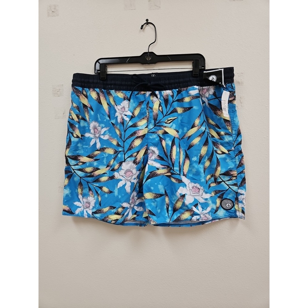 Men's Volcom XXL Elastic Waistband 17" Surf Board Swim Trunks Shorts New Tags
